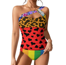 Cargar imagen en el visor de la galería, 2024 nuevo conjunto de traje de baño tankini de 2 piezas para mujer SDS2002 personalizado con patrón foto texto (impresión de imágenes múltiples)