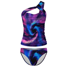 Cargar imagen en el visor de la galería, Novedad de 2024 conjunto de 2 piezas traje de baño Tankini Sexy para mujer SDS2002 personalizado con patrón foto texto (impresión de imagen única)