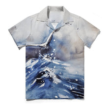 Cargar imagen en el visor de la galería, Camisa Algodón Cuello Cubano Personalizable Manga Corta Hombre