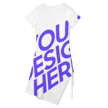 Cargar imagen en el visor de la galería, Vestido midi dividido en la playa de verano A44Q personalizado con patrón foto texto (impresión de imagen única)