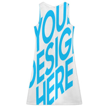 Cargar imagen en el visor de la galería, Vestido de mujer de 2 piezas con escote en V (vestido sin mangas + abrigo tipo chal) A77Q personalizado con patrón foto texto (impresión de imagen única)