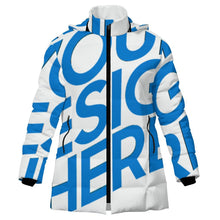 Cargar imagen en el visor de la galería, Chaqueta acolchada de algodón con cremallera para mujer MWL516 personalizado con patrón foto texto (impresión de imagen única)