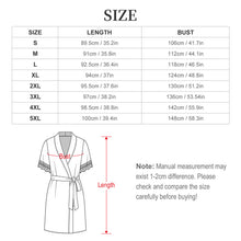 Cargar imagen en el visor de la galería, Bata de baño Pijama con cinturón y mangas cortas con ribete de encaje para mujer SDS2517 personalizado con patrón foto texto (impresión de imágenes múltiples)