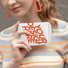 Cargar imagen en el visor de la galería, Tarjetero de piel sintética con cremallera personalizado con patrón foto texto (impresión de imágenes múltiples)