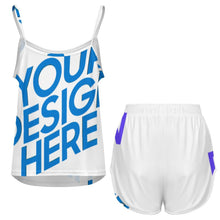 Cargar imagen en el visor de la galería, Pijama de seda con tirantes para mujer SY02 personalizado con patrón foto texto