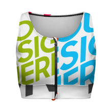 Cargar imagen en el visor de la galería, Sujetador de yoga y fitness con cremallera frontal para mujer SDS2007 personalizado con patrón foto texto (impresión de imágenes múltiples)