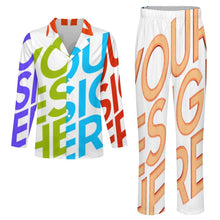 Cargar imagen en el visor de la galería, Pijama de 2 piezas de manga larga para hombre LM092 personalizado con patrón foto texto (impresión de imágenes múltiples)