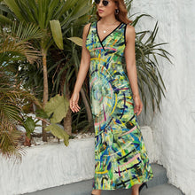 Cargar imagen en el visor de la galería, Vestido Largo Sin Mangas Mujer Escote V | Volante y Personalizable