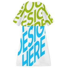 Cargar imagen en el visor de la galería, Vestido de mujer de 2 piezas con escote en V (vestido sin mangas + abrigo tipo chal) A77Q personalizado con patrón foto texto (impresión de imagen única)