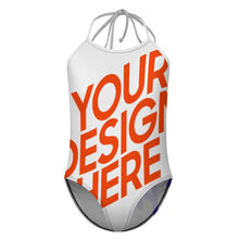 Cargar imagen en el visor de la galería, Bañador de una pieza con tirantes SDS301 para niñas personalizado con patrón foto texto