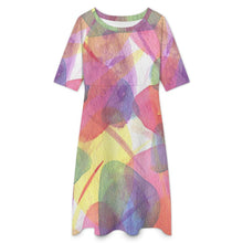 Cargar imagen en el visor de la galería, Vestido Largo Personalizado de Media Manga para Mujer en Tejido Elástico
