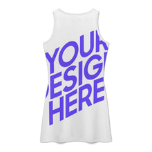 Cargar imagen en el visor de la galería, Vestido de verano para mujer con hombros descubiertos vestido corto sin mangas APQ para playa personalizado con patrón foto texto