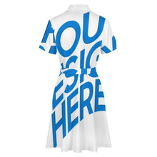 Cargar imagen en el visor de la galería, Vestido Camisero de Manga Corta para Mujer LM448 personalizado con patrón foto texto