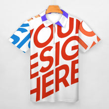 Cargar imagen en el visor de la galería, Polo estampado de algodón puro con cremallera para hombre B470 personalizado con patrón foto texto