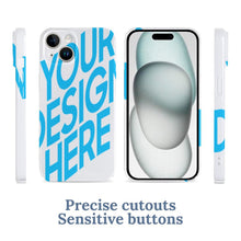 Cargar imagen en el visor de la galería, Funda protectora de plástico para iPhone 15 personalizado con patrón foto texto