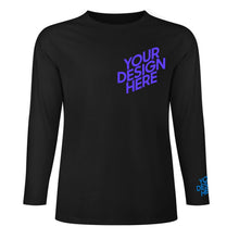 Cargar imagen en el visor de la galería, Camiseta de hombre de manga larga estampada en pecho y puños 100% algodón con varios colores personalizado con patrón foto texto