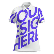Cargar imagen en el visor de la galería, Polo de dos botones para mujer MWL637 personalizado con patrón foto texto (impresión de imagen única)