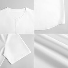Cargar imagen en el visor de la galería, Camisa de manga corta sin cuello para hombre LM018 camisa de abuelo clásicapersonalizado con patrón foto texto (impresión de imágenes múltiples)