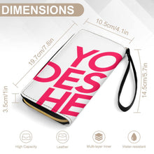 Cargar imagen en el visor de la galería, Cartera de piel con cordón para mujer y hombre personalizado con patrón foto texto (misma imagen por ambas caras)
