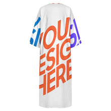 Cargar imagen en el visor de la galería, Bata de baño de manga corta con cuello en V estilo mediterráneo para mujer YKL06personalizado con patrón foto texto (impresión de imágenes múltiples)