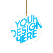 Cargar imagen en el visor de la galería, Adorno de árbol de Navidad de acrílico con colgante en varios estilos disponibles (forma circular, amor, Navidad) personalizado con patrón foto texto