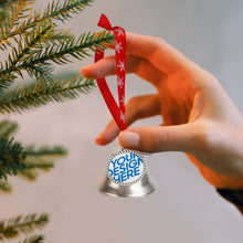 Cargar imagen en el visor de la galería, Campana de Navidad Decoraciones para árboles de Navidad Colgante de campana de metal Adornos colgantes personalizado con patrón foto texto