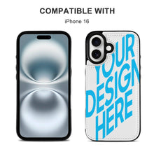 Cargar imagen en el visor de la galería, Funda protectora de piel de TPU para IPhone 16 con función atril Funda plegable para teléfono personalizado con patrón foto texto