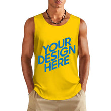 Cargar imagen en el visor de la galería, Camiseta de tirantes de algodón para hombre BX multicolor con estampado a doble cara personalizado con patrón foto texto