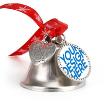 Cargar imagen en el visor de la galería, Campana de Navidad Decoraciones para árboles de Navidad Colgante de campana de metal Adornos colgantes personalizado con patrón foto texto
