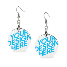 Cargar imagen en el visor de la galería, Pendientes de madera natural colgantes para mujeres y niñas SS1405003 Personalizados con Foto, Texto o Logo
