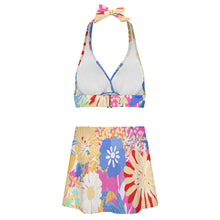 Cargar imagen en el visor de la galería, Conjunto de traje de baño de dos piezas para mujer con minifalda con abertura 308977 Personalizado con impresión completa con Foto Logo Patrón Texto