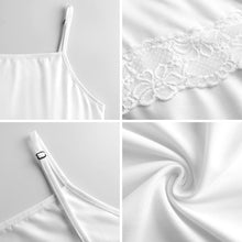 Cargar imagen en el visor de la galería, Vestido lencero con ribete de encaje para mujer SDS2520 personalizado con patrón foto texto (impresión de imágenes múltiples)