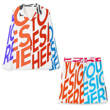 Cargar imagen en el visor de la galería, A18TZ Conjunto de camisa y pantalones cortos de manga larga extra suave para mujer personalizado con patrón foto texto (impresión de imágenes múltiples)