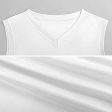 Cargar imagen en el visor de la galería, Camiseta sin mangas de baloncesto para hombre Camiseta TK con cuello en V personalizado con patrón foto texto (impresión de imágenes múltiples)