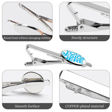 Cargar imagen en el visor de la galería, Pinzas para corbata paquete de un par impresas con el mismo patrón personalizado con patrón foto texto