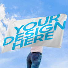 Cargar imagen en el visor de la galería, Bandera con un agujero en cada esquina personalizado con patrón foto texto