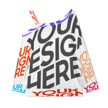 Cargar imagen en el visor de la galería, Camiseta informal con cuello inclinado para mujer top sexy con hombros descubiertos A11L personalizado con patrón foto texto (impresión de imágenes múltiples)