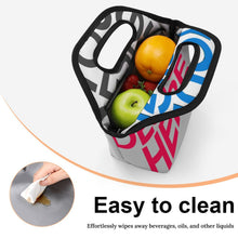 Cargar imagen en el visor de la galería, Sac à déjeuner portable personalizado con patrón foto texto (impresión de imágenes múltiples)