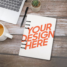 Cargar imagen en el visor de la galería, Cuaderno de hojas de cuero PU carpeta de 6 anillas recargable con diferentes imágenes en ambos lados personalizado con patrón foto texto