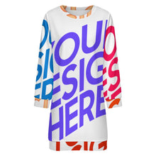 Cargar imagen en el visor de la galería, Vestido Suéter de Manga Larga para Mujer LM565 personalizado con patrón foto texto (impresión de imágenes múltiples)