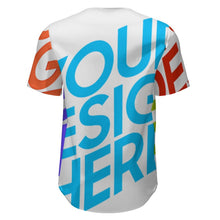 Cargar imagen en el visor de la galería, Camiseta de béisbol de manga corta para hombre personalizado con patrón foto texto (impresión de imágenes múltiples)
