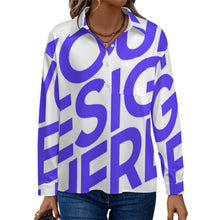 Cargar imagen en el visor de la galería, Camisa de Hombros Caídos para Mujer LM554 personalizado con patrón foto texto (impresión de imagen única)