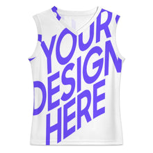 Cargar imagen en el visor de la galería, Camiseta TK de chaleco de baloncesto con cuello en V para hombre personalizado con patrón foto texto (impresión de imagen única)