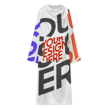 Cargar imagen en el visor de la galería, Bata de dormir unisex de manga larga de felpa acogedor LYQ129 personalizado con patrón foto texto (impresión de imágenes múltiples)