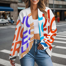 Cargar imagen en el visor de la galería, Cárdigan de manga larga con hombros caídos anchos para mujer LM561 personalizado con patrón foto texto (impresión de imágenes múltiples)