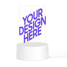 Cargar imagen en el visor de la galería, Luz nocturna acrílica con base redonda de plástico personalizado con patrón foto texto