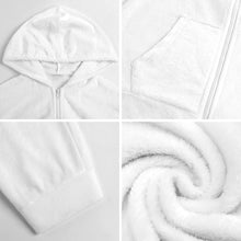 Cargar imagen en el visor de la galería, Mono con capucha de felpa elegante para niños y niñas LTWY87 con nombre personalizado con patrón foto texto (impresión de imágenes múltiples)