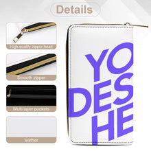 Cargar imagen en el visor de la galería, Cartera de piel para mujer y hombre personalizado con patrón foto texto (misma imagen en ambos lados)