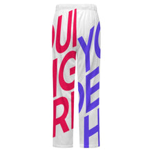 Cargar imagen en el visor de la galería, Pantalones de pijama holgados de felpa para hombre LM071 personalizado con patrón foto texto (impresión de imágenes múltiples)