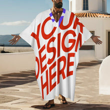 Cargar imagen en el visor de la galería, Bata de dormir para hombre con cuello en V y mangas de mariposa YKL01 personalizado con patrón foto texto (impresión de imágenes múltiples)